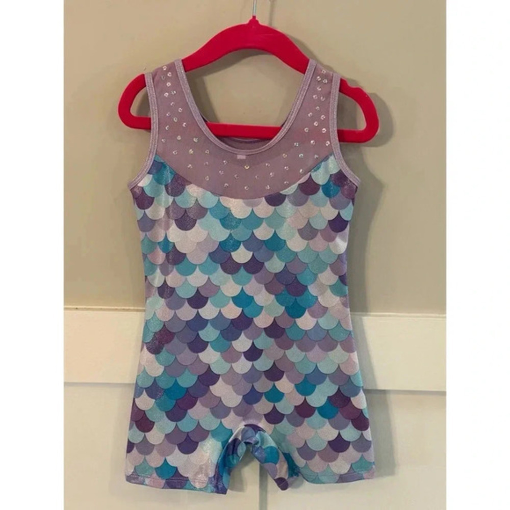 Girls' Unbranded Gymnastics Leotard 4Y Lavender - Picture 3 of 5